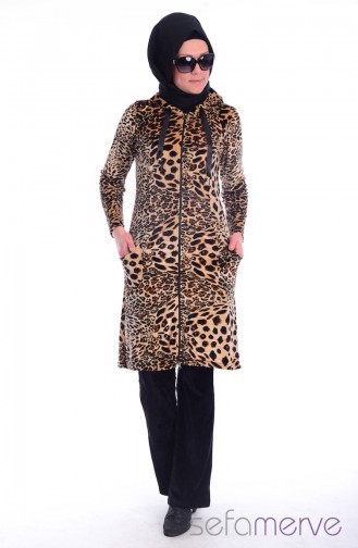 Kadife Eşofman Takımı JD 13345-01 Leopar