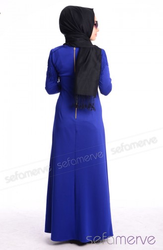 Tesettür Elbise 41177-03 Saks