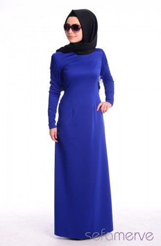 Tesettür Elbise 41177-03 Saks