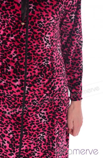 Kadife Eşofman Takımı JD 13329-01 Fuşya Leopar