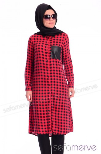 Mira Tunik Kombin WB 4648-03 Kırmızı