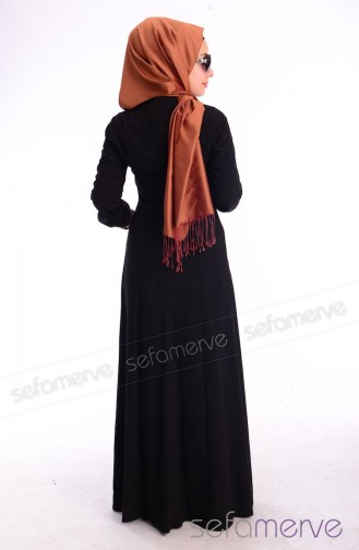 Tesettür Elbise FY 52160-03 Siyah