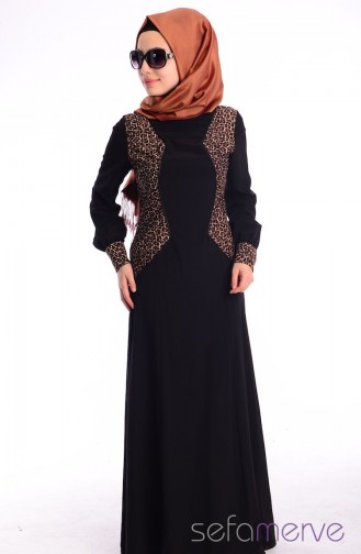Tesettür Elbise FY 52160-03 Siyah