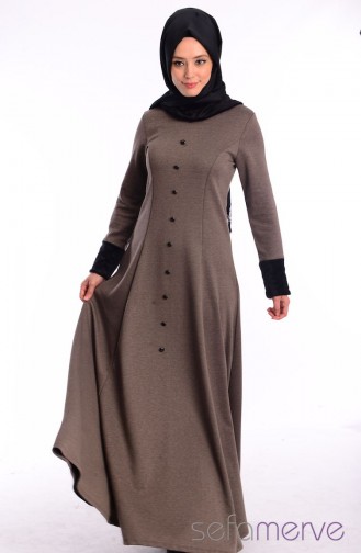 Mink Hijab Dress 3785-05