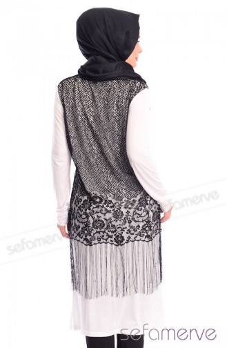 Tesettür Tunik 1421-01 Beyaz