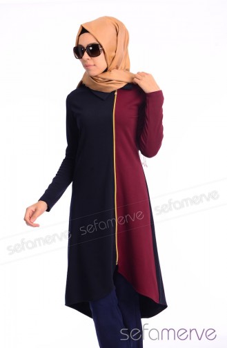 Tesettür Tunik Kombin WB 4647-02 Lacivert