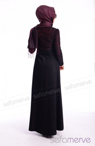 Zaira Tesettür Elbise 5897-04 Mürdüm