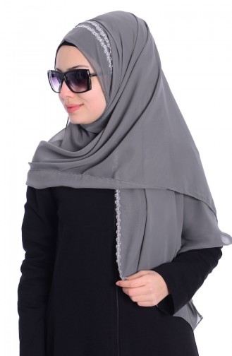 شال شيفون لون رمادي 04