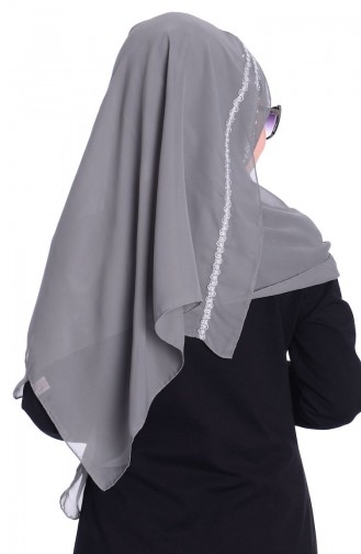 شال شيفون لون رمادي 04