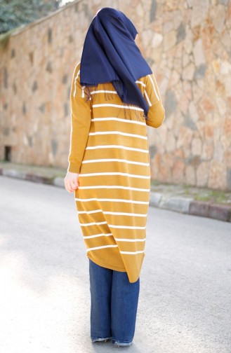 Tesettür Triko Tunik 7443-03 Hardal