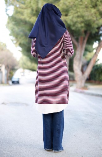 Tesettür Triko Tunik 7448-01 Bordo