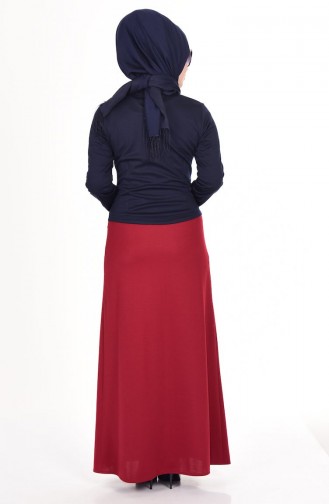 Navy Blue Hijab Dress 5476-07