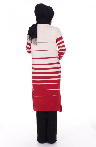 Triko Tunik 0352-07 Bej Bordo