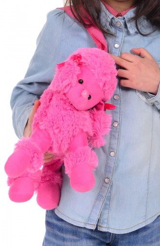 Köpek Figürlü Peluş Kol Çantası 712-01 Fuşya