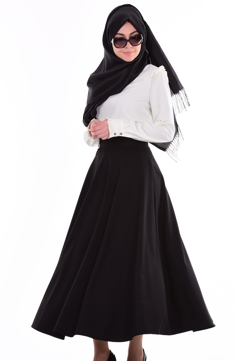 Tesettür Etek 2146-06 Siyah
