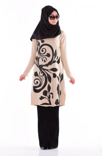 Triko Tunik 3735-09 Bej