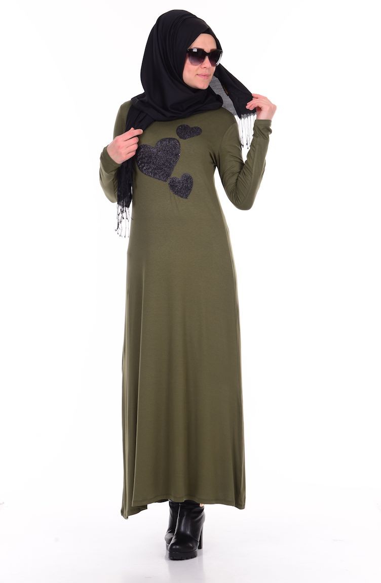 فستان كاكي 4357-04