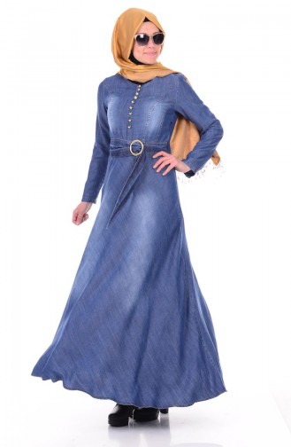 Blau Hijab Kleider 1782-01