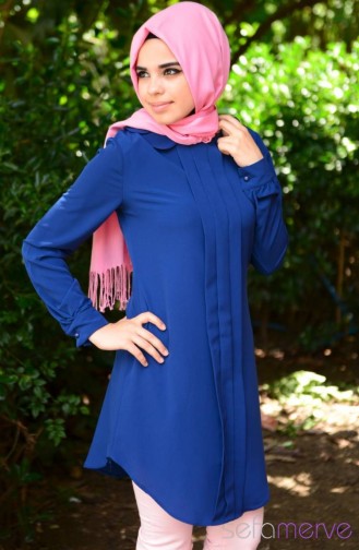 Tesettür Tunik Zernişan 4144-08 İndigo