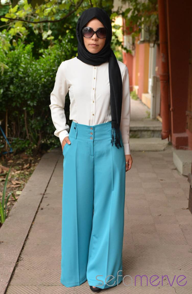بنطال تركواز 156107-02 | Sefamerve
