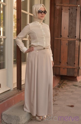 Pantolon Etek 1009-06 Bej