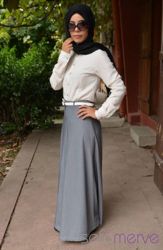 Pantolon Etek 1195-02 Gri