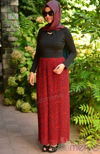 Payet Elbise 1822-02 Kırmızı