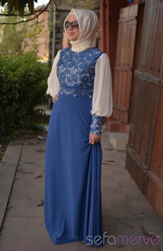 Habillé Hijab Blue roi 3243-04