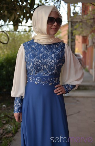 Habillé Hijab Blue roi 3243-04