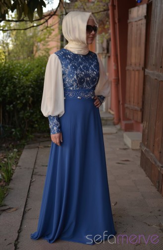 Habillé Hijab Blue roi 3243-04