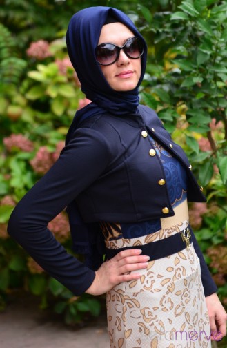 Bahar Tesettür Elbise PRC 3057-03 Lacivert