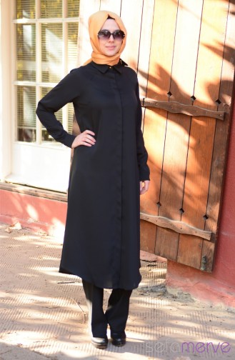 Pınar Akşam Uzun Tunik 2277-03 Siyah
