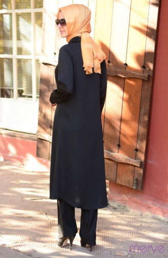 Pınar Akşam Uzun Tunik 2277-03 Siyah
