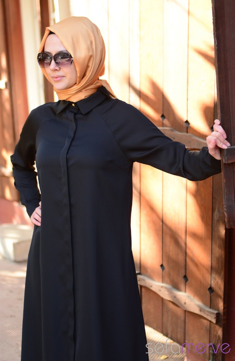 Pınar Akşam Uzun Tunik 2277-03 Siyah
