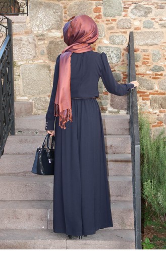Pınar Şems Tulum Elbise 5000-02 Lacivert