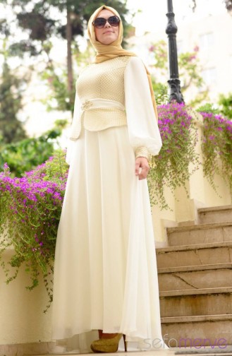 Habillé Hijab Crème 4275-02