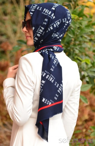 U.S. POLO ASSN. S1 Şal 04 Lacivert-Kırmızı