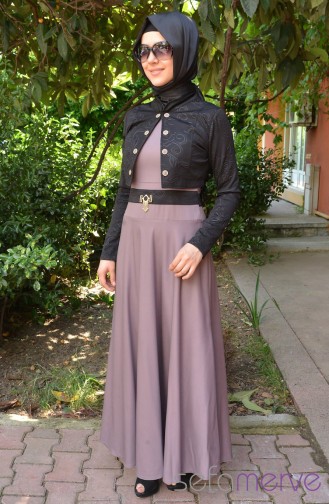 Bahar Elbise PRC 3042-04 Vizon-Siyah