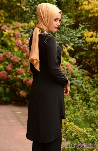 Pullu Tunik 77037-05 Siyah