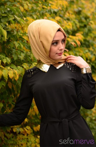 Pullu Tunik 77037-05 Siyah
