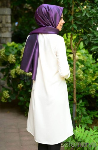 Safiye Ekiz Tesettür Tunik 77055-01 Ekru