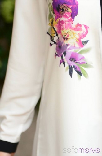 Safiye Ekiz Tesettür Tunik 77055-01 Ekru