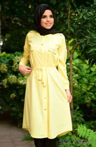 Safiye Ekiz Tesettür Tunik 77058-02 Sarı