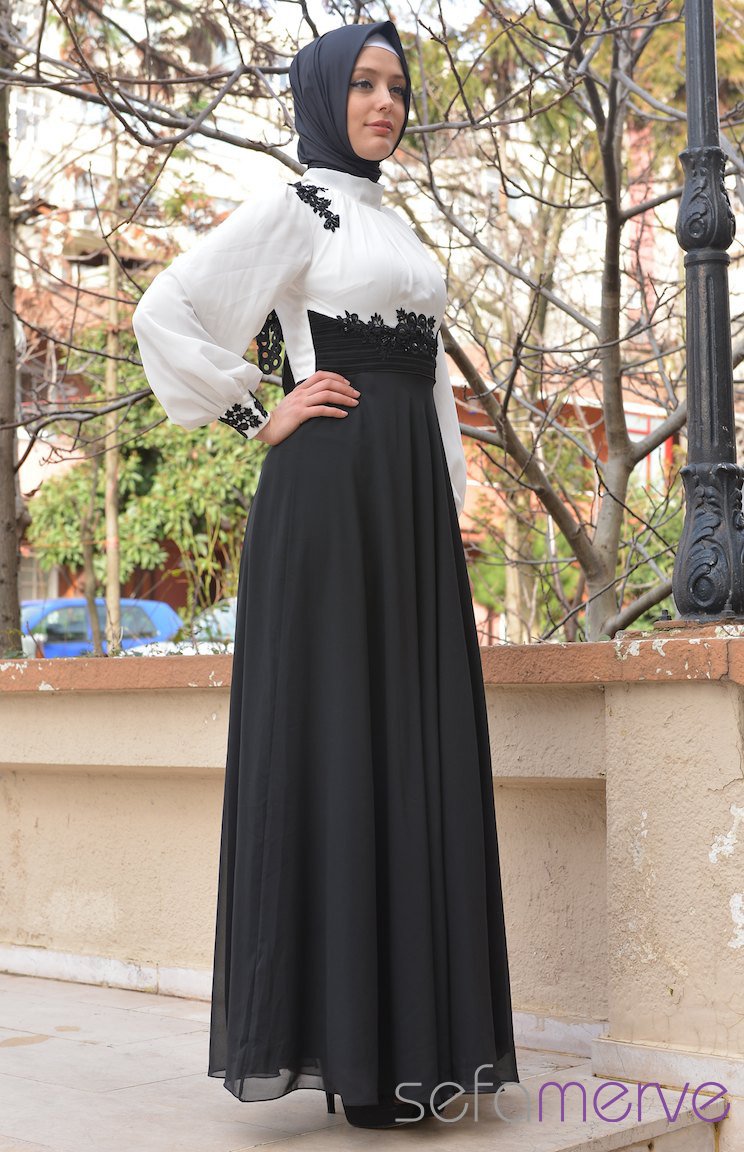 Sefamerve Abiye Elbiseler 1054-01 Siyah