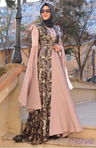 Sefamerve Hürrem Abiye Elbiseler 1193-02 Pembe