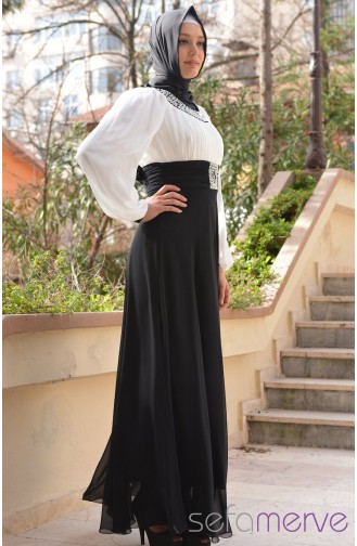 Sefamerve Abiye Elbiseler 3110-02 Siyah