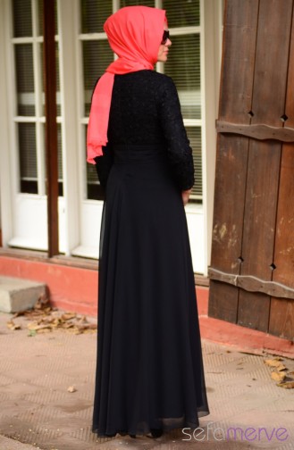 Sefamerve Abiye Elbiseler PDY 3264-02 Siyah