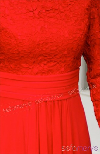 Sefamerve Abiye Elbiseler PDY 3264-04 Kırmızı