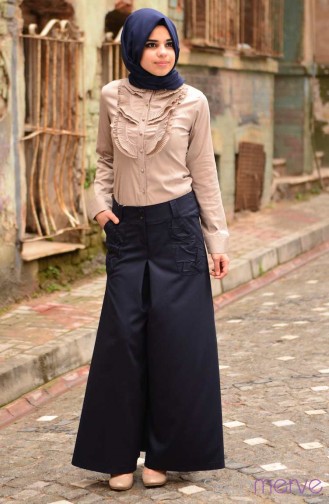 ZemZem Pantolon Etek 0817-02 Lacivert