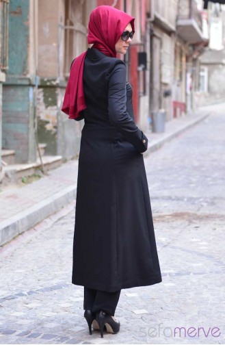 Yeni Sezon Yazlık Şükran Pardesü Kap 35512-01 Siyah
